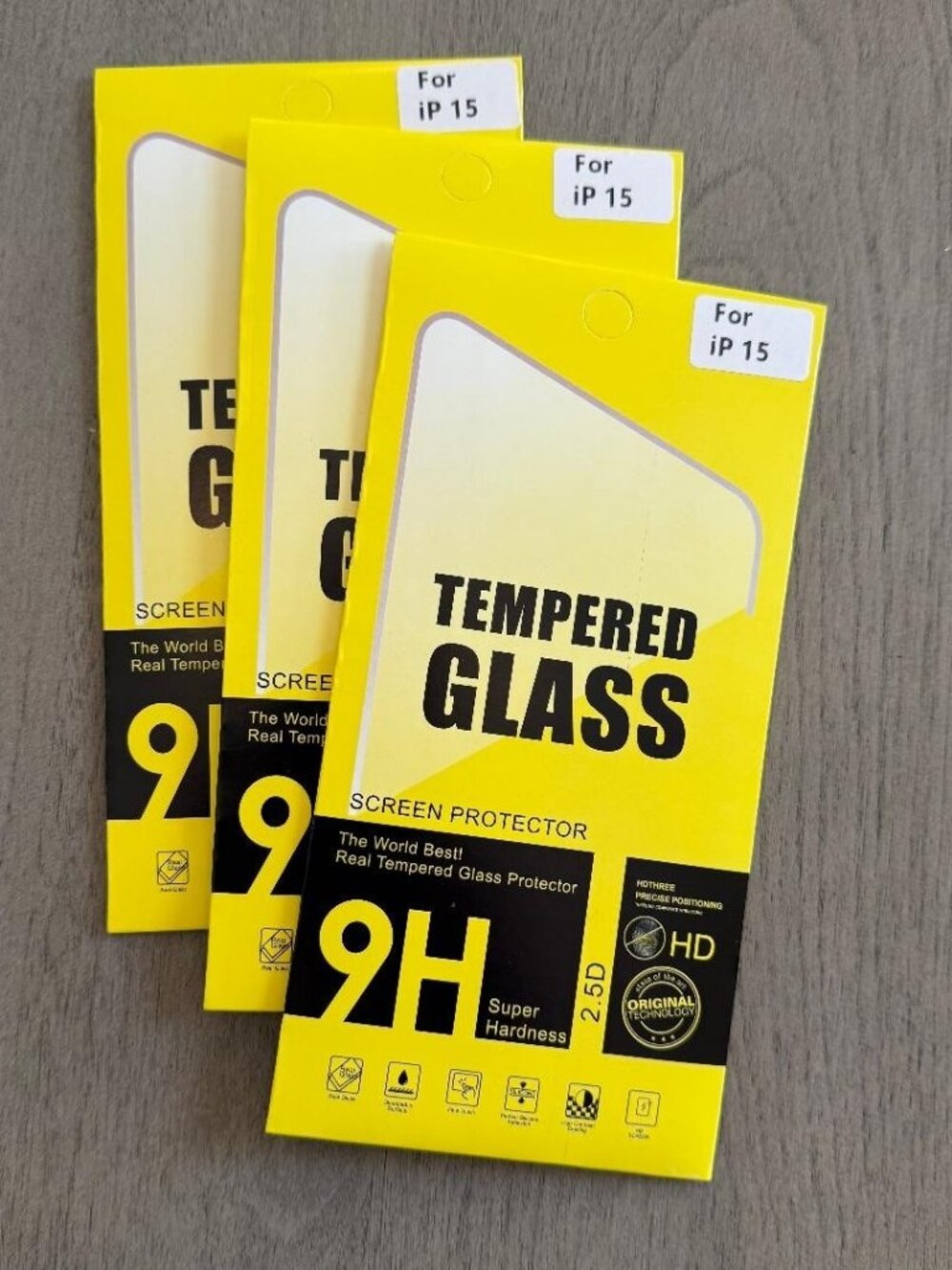 iPhone 15 16 17 Tempered Glass Screen Protector 3-Pack 9H HD Clear